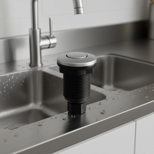 Kit interrupteur pneumatique 2,5 pouces en argent brossé pour broyeur de déchets alimentaires - Product Image 2