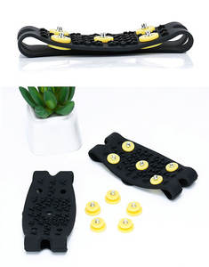 उच्च खिंचाव स्टॉक माल मुक्त आकार 5 क्लीट्स एंटी-स्लिप आइस ग्रिप्स हॉप्स और बच्चों के लिए बूट्स ग्रिपर क्रैम्प्स - Product Image 6