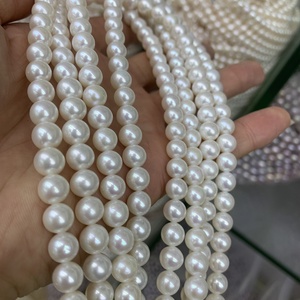 Perlas de Agua Dulce Naturales Sueltas Redondas Blancas de Akoya China AAA de <span class=keywords><strong>8</strong></span>-9 mm, Cuentas con Orificio Completo, Hilo de 16 Pulgadas - Product Image 3