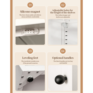 <span class=keywords><strong>Armario</strong></span> de acero ajustable con puerta abatible de cristal, <span class=keywords><strong>armario</strong></span> de dormitorio de metal para almacenamiento de tela, <span class=keywords><strong>armario</strong></span> moderno con cierres cómodos - Product Image 6