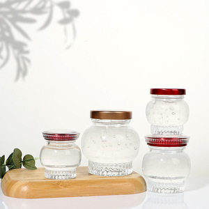 Cubilose ขวดแก้วทรงรังนกพร้อมฝาโลหะขนาด50มล. 180มล. 360มล. โคมไฟทรงกลมว่างขวดแก้วแยมน้ำผึ้ง - Product Image 1