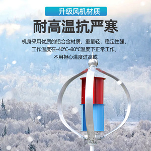 เครื่องกำเนิดไฟฟ้าพลังลมแกนตั้ง 1000W 12V 24V ระบบไฮบริดพลังงานแสงอาทิตย์และลมกำลังสูงสำหรับใช้งานกลางแจ้ง - Product Image 4