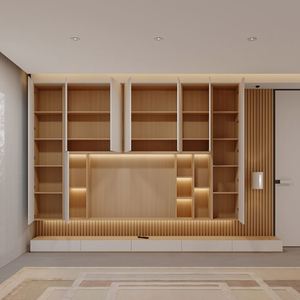 Trendy LED <b>Wood</b> <b>TV</b> Cabinet Space-Saving Living Room Furniture for Bedroom <b>Small</b> Apartment Hotels Fits 65"+ <b>TVs</b> - Product Image 5