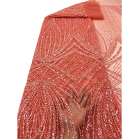 NI.AI Sequin Tulle Tissu Blanc Sequin Perlé Dentelle À La Main Dentelle Française pour Robe De Mariée Tissu Africain à Vendre