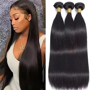 Extensiones de Cabello Humano Virgen <span class=keywords><strong>Natural</strong></span> Brasileño 100% Crudo Sin Procesar de Grado 10A, Sedoso y Liso, para Coser, Venta al por Mayor - Product Image 1