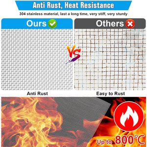 Valchoose Stainless Steel <b>Wire</b> <b>Mesh</b> 8 Pack 8.3x11.8 Inch 20 <b>Mesh</b> Bendable Non Rusting Rectangular Silver Weave Metal <b>Mesh</b> - Product Image 2