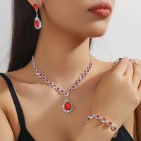 Женский роскошный ювелирный набор: колье, серьги и браслет с кубическим цирконием в форме капли воды, для свадьбы и вечеринок