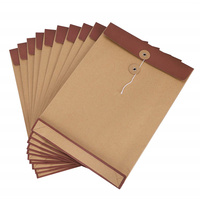 Pochette de rangement extensible en papier kraft A4 avec fermeture à cordon et bouton, porte-documents, dossier de projet en polyéthylène pour chaussures