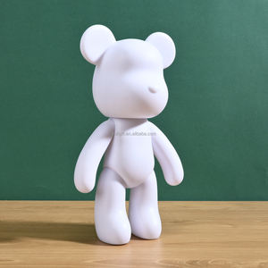 Juego de oso fluido, juguetes pintados con grafiti para niños, muñeco de oso de diamantes de imitación DIY, hucha blanca en blanco, juguete sin yeso al por mayor - Product Image 3