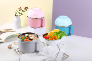 Térmica Acero inoxidable recipiente con tapa de acero inoxidable de fideos instantáneos cuencos para <span class=keywords><strong>restaurante</strong></span> con mango - Product Image 5