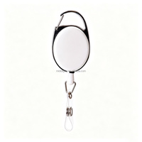 Porta credenciales retráctil blanco para enfermería, soporte YOYO para tarjetas de identificación, llaveros y placas de identificación de plástico.
