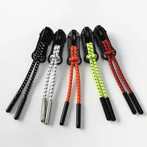 T028# Elastic Spotted Zipper Head Pulls Cord For Outdoor Sport Clothes Zipper Sliders Stretch Zipper Puller String
