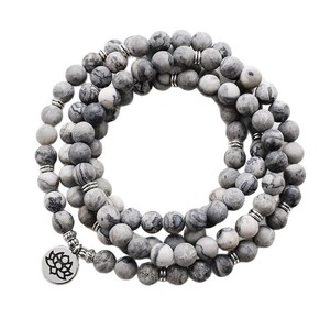 Bracelet en pierre naturelle, 108 perles, bijoux Mala noirs pour hommes et femmes, à porter au quotidien - Product Image 5
