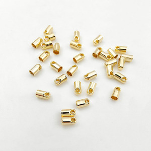 Tuyaux de connexion en laiton plaqué or 18 carats, embouts de chaîne en <span class=keywords><strong>corde</strong></span>, embouts de serrage pour cordon en cuir, composants et fournitures pour la fabrication de bijoux DIY - Product Image 2