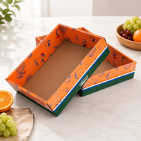 Boîte cadeau pour fruits pliable avec couvercle transparent personnalisé, boîte d'emballage en papier ondulé respectueuse de l'environnement, impression couleur