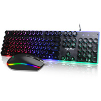 Clavier et souris de jeu RVB filaires USB pleine taille Lovingcool Russian Wholesale avec souris lumineuse