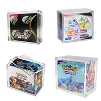 Boîte de protection en acrylique transparent pour cartes Pokémon 5+5mm avec couvercle magnétique, étui en acrylique pour boosters Pokémon anglais