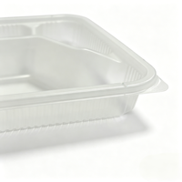 Boîte à lunch rectangulaire en PP recyclé, de qualité alimentaire, sans BPA, avec couvercle, pour aliments et salades, recyclable, gaufrée