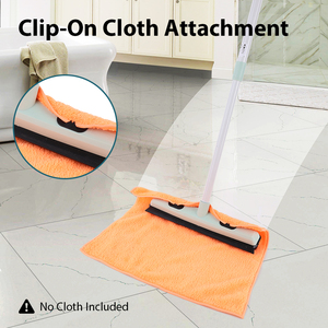 Balai professionnel à long manche en caoutchouc pour hall d'entrée et bureau, idéal pour balayer les tapis, avec pelle à poussière incluse - Product Image 6