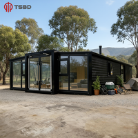 Maison conteneur préfabriquée extensible étanche à toit incliné 40 pieds 20 pieds, 2, 3, 4 ou 5 chambres, maisonnette mobile préfabriquée portable