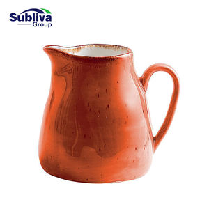 Jarra de Leche Portátil Tree Rings de 275 ml - Naranja Oscuro, Porcelana Reforzada - Product Image 1