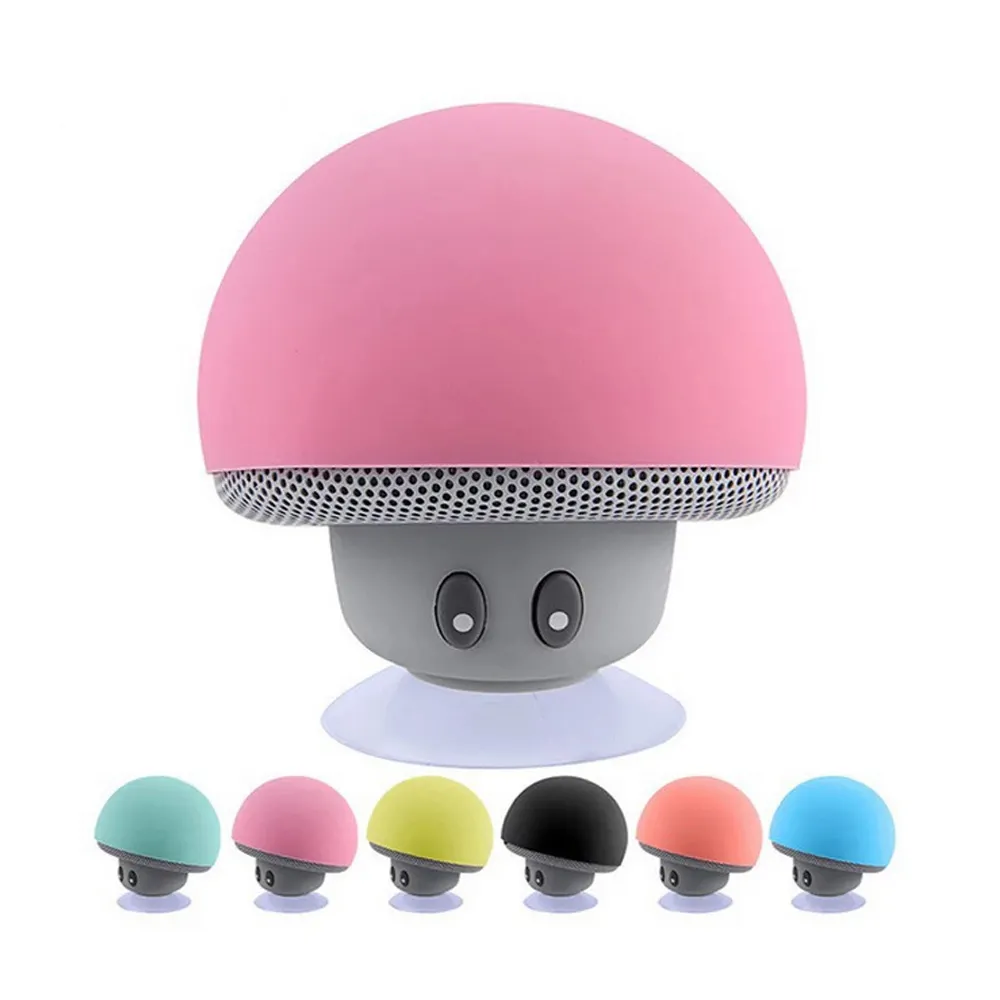 2024 New Style Factory Wholesale Portable Mushroom Cute Silicone Suction Cup Mini Wireless Speaker