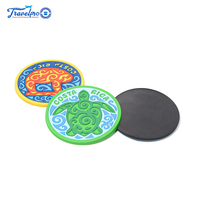 Sous-verres en caoutchouc PVC souple personnalisés avec logo 3D, cadeau promotionnel, recyclables, imprimés en sérigraphie, vente en gros d'usine Travelpro