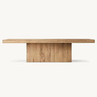Table à thé en chêne antique vintage classique Salon moderne Maison Villa rectangulaire en bois peut être personnalisée