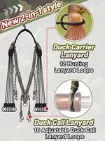 Sangle de transport 2-en-1 amovible en nylon imperméable pour appels de canards et sifflets d'oies, avec 10 boucles et 12 points de fixation, pour la chasse confortable et la sécurité des animaux