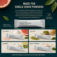 Sachet souple compostable en cellulose personnalisé pour poudre protéinée – Emballage flexible – Fabrication OEM en gros