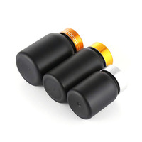Flacon de capsules de médicaments en verre noir mat 100ml 150ml avec couvercle en or noir