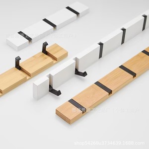 Bamboo and wood door hooks, no-drill hook rack, concealed coat hooks, <b>nan</b> bamboo coat hooks, no-drill folding hooks - Product Image 4