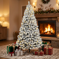Arbre de Noël artificiel premium de 7 pieds, pré-éclairé par LED, à branches épaisses et articulées, pour la vente en gros