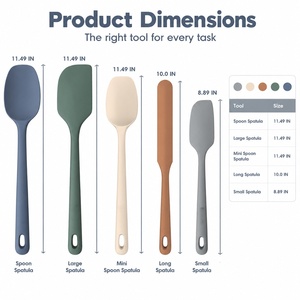 5-Piece Silicone Spatula <b>Set</b> for Baking Mixing and <b>Cooking</b> Heat Resistant 446°F Food Grade Kitchen <b>Utensils</b> Dishwasher Safe - Product Image 2
