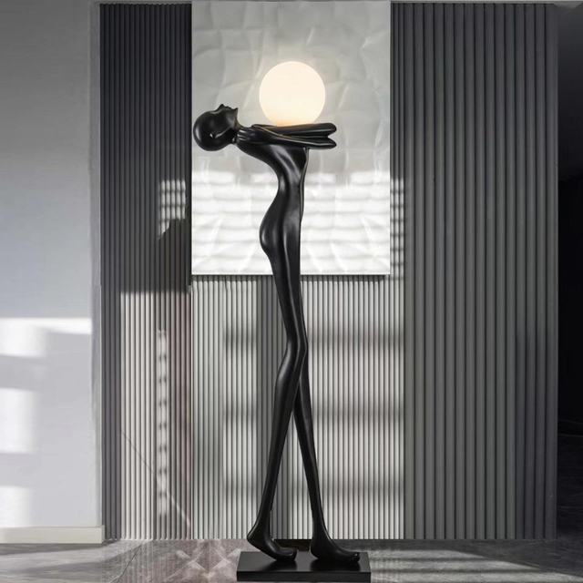 Fiberglass Humanoid Sculpture Courtyard Decoration Landscape Crafts Resin Floor Lamps