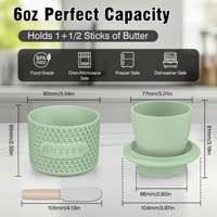 Pot à beurre en silicone durable et écologique avec couvercle, style français, pour la cuisine, la pâtisserie, la table à manger, sans BPA, avec logo personnalisé