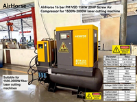Compresseur d'air à vis intégré 15 kW tout-en-un, lubrifié, haute pression, à vitesse variable PM avec sécheur