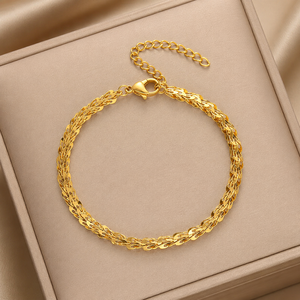 Joyería de Acero Inoxidable al por Mayor, Brazalete de Acero Inoxidable con Baño de Oro de 18 Quilates, Diseño de Espina de Serpiente, Accesorios para Mujer - Product Image 3