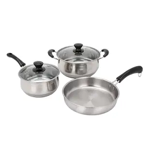 Nieuwe Collectie 5Pcs Cookware Set Potten En Pannen Roestvrij Staal Kookgerei Sets Kookpotten