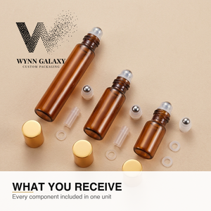 Botellas de Vidrio con Rodillo de Ámbar, Bolas de Cristal de Gemas, Cuarzo Rosa, Amatista, Botellas de Vidrio para Envasado de Productos de Bienestar y Curación, Proveedor - Product Image 3