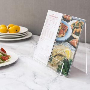 Support de livre de cuisine en acrylique transparent avec lampe de lecture rouge <span class=keywords><strong>pour</strong></span> afficher des recettes sur une tablette de cuisine <span class=keywords><strong>ou</strong></span> une table basse - Product Image 3