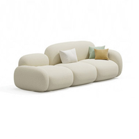 Modernes Modulares Rundes Weißes Stoff-Ecksofa-Set mit Geschwungener Form für Zuhause, Hotel, Wohnzimmer oder Apartment