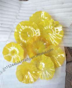 Plaques en <span class=keywords><strong>verre</strong></span> <span class=keywords><strong>de</strong></span> Murano <span class=keywords><strong>de</strong></span> couleur jaune <span class=keywords><strong>sur</strong></span> l'art <span class=keywords><strong>de</strong></span> décoration murale Design personnalisé Art mural en <span class=keywords><strong>verre</strong></span> soufflé - Product Image 4
