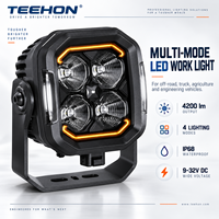 Lampe de travail LED multi-mode TEEHON 40W, lumière latérale DRL ambre, IP68, 9-32V, pour camion, tout-terrain, tracteur, excavateur