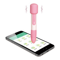 Nieuwe design APP-gestuurde siliconen vibrator met 9 frequenties, dubbele puntvibratie, USB-opladen, pen-vormig.