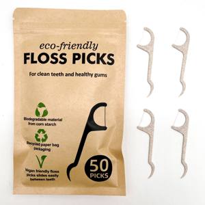 Palillos Dentales Ecológicos Biodegradables de Almidón de Maíz de Alta Calidad con Hilo de Nailon, Hilo <span class=keywords><strong>Dental</strong></span> Compostable - Product Image 1