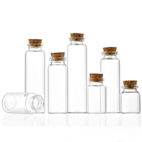 Botol Kaca Mini Transparan Diameter 22mm, Botol Harapan Kecil dengan Sumbat Gabus, Tabung Kaca, Stoples Gabus, Botol Permen, Botol Kaca 5ml-30ml