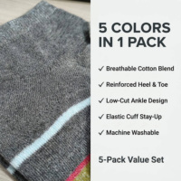 Chaussettes courtes rayées pour hommes en mélange de coton respirant, avec talon et bout renforcés, bord élastique, pour usage quotidien décontracté