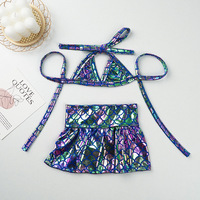 Ensemble de bikini de plage pour animaux de compagnie de style dessin animé classique pour chiens et chats, été frais, polyester écologique, maillot de bain imprimé Teddy personnalisé
