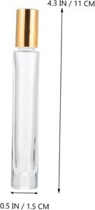 Cylinder Thick Bottom Sample Roll Glass <b>Perfume</b> <b>Spray</b> <b>Bottle</b> Silver Gold Cap Refillable 10ml Travel Skin Care Serum Face Cream - Product Image 4